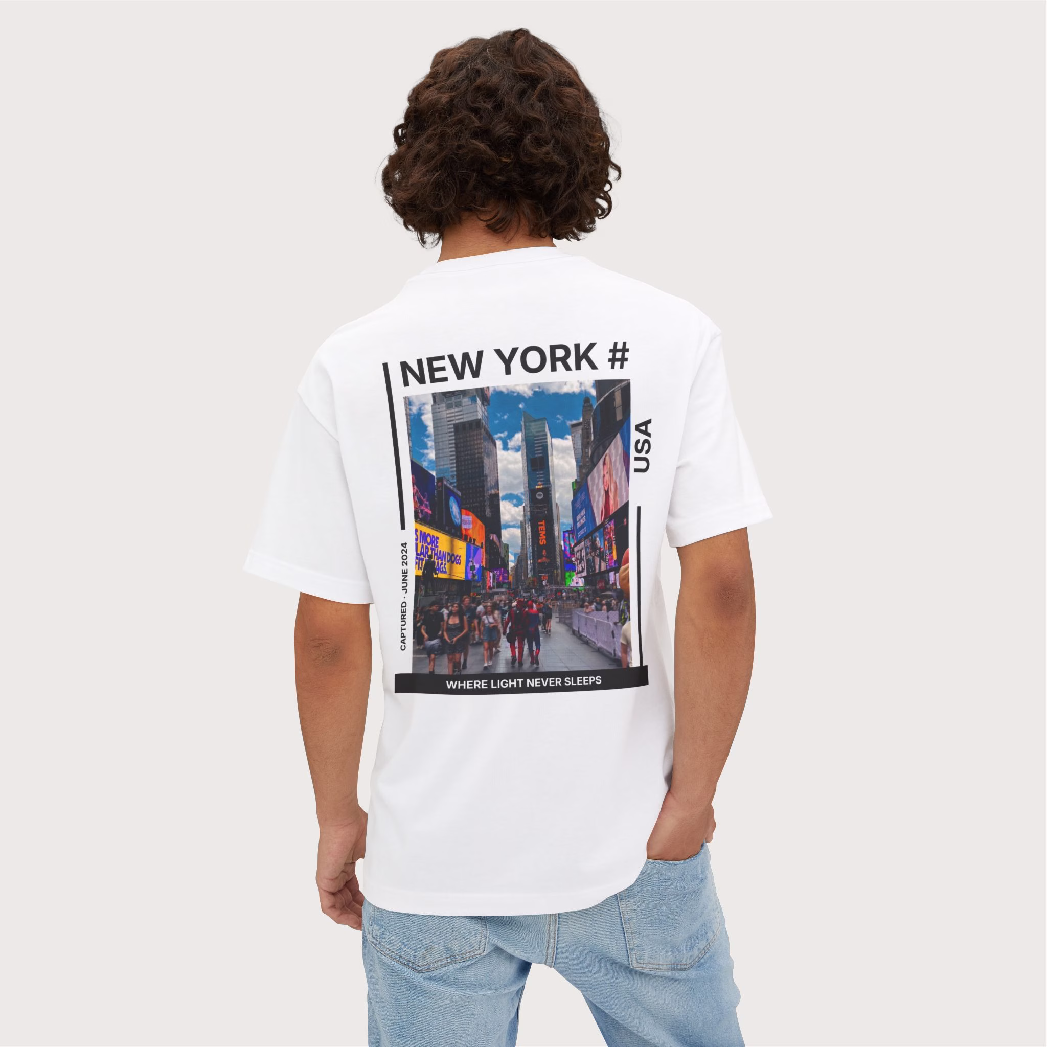 New York 4 - Unisex Oversized Boxy Tee - Image 2