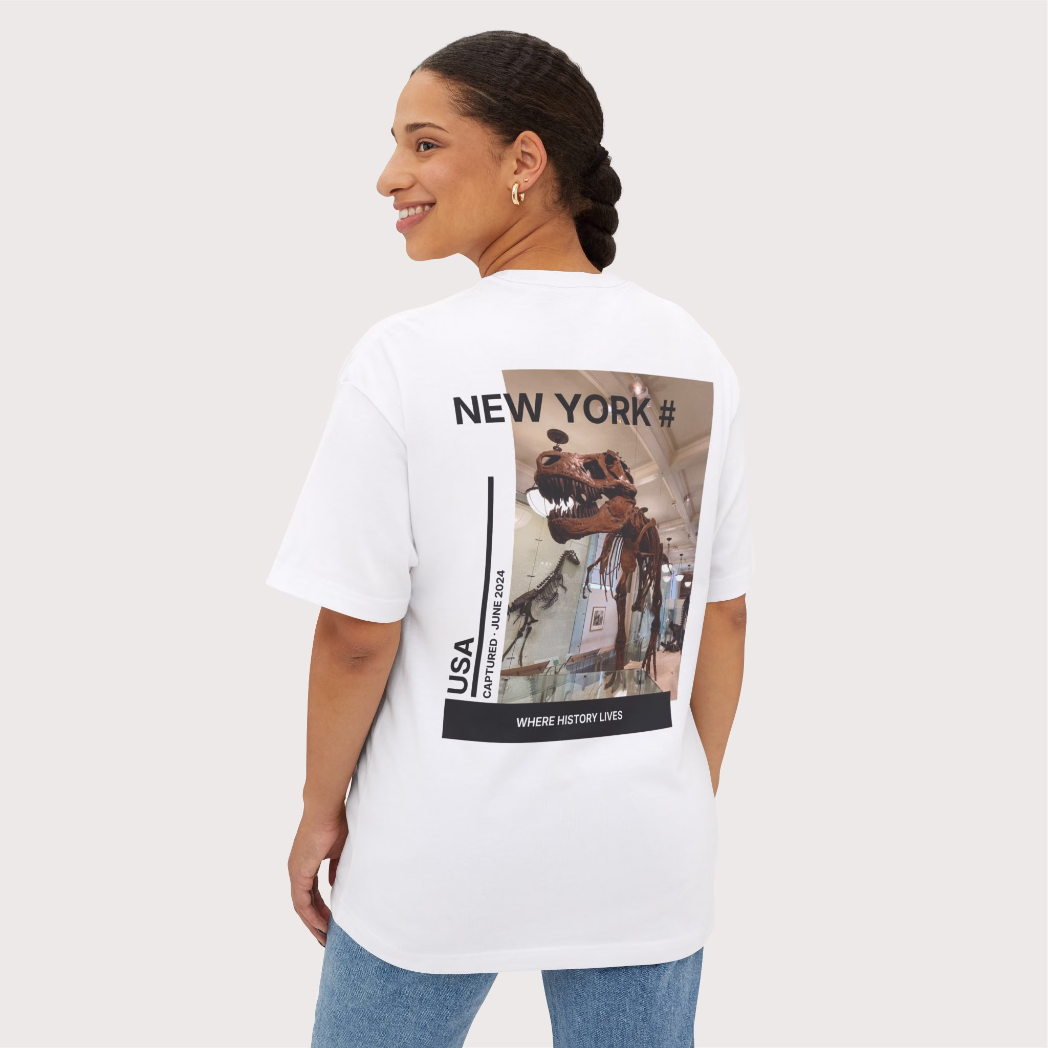 New York 3 - Unisex Oversized Boxy Tee - Image 3